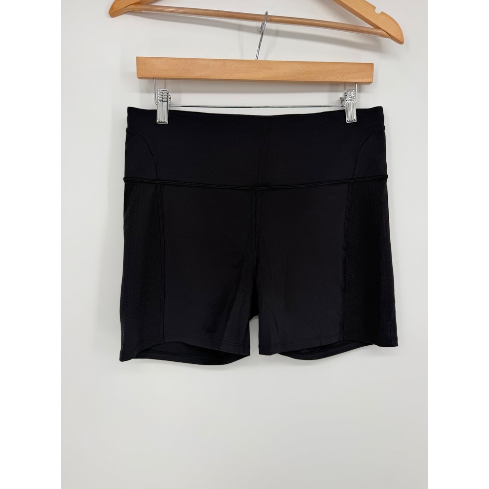 Athleta Allyson Felix Running Shorts L Black Mesh‎ Trim Activewear Running